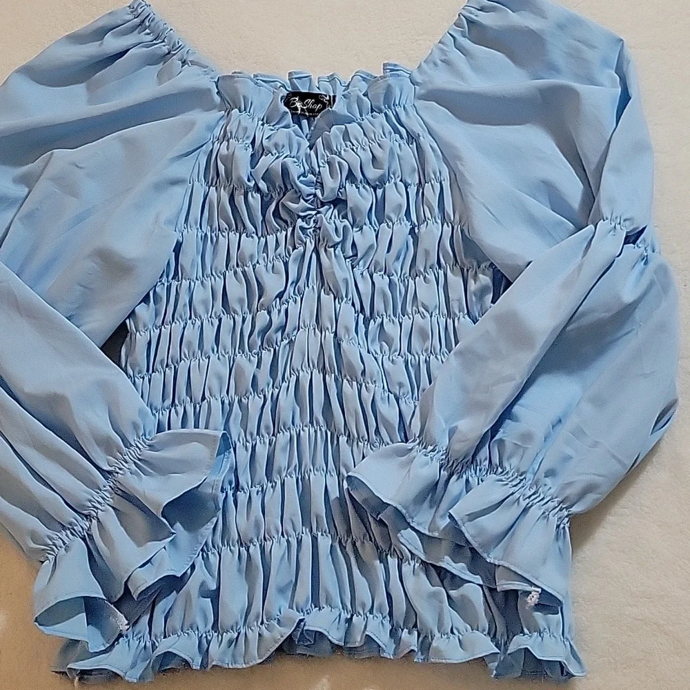 CUTE BABY BLUE LONGSLEEVE TOP - Picture 10 of 11